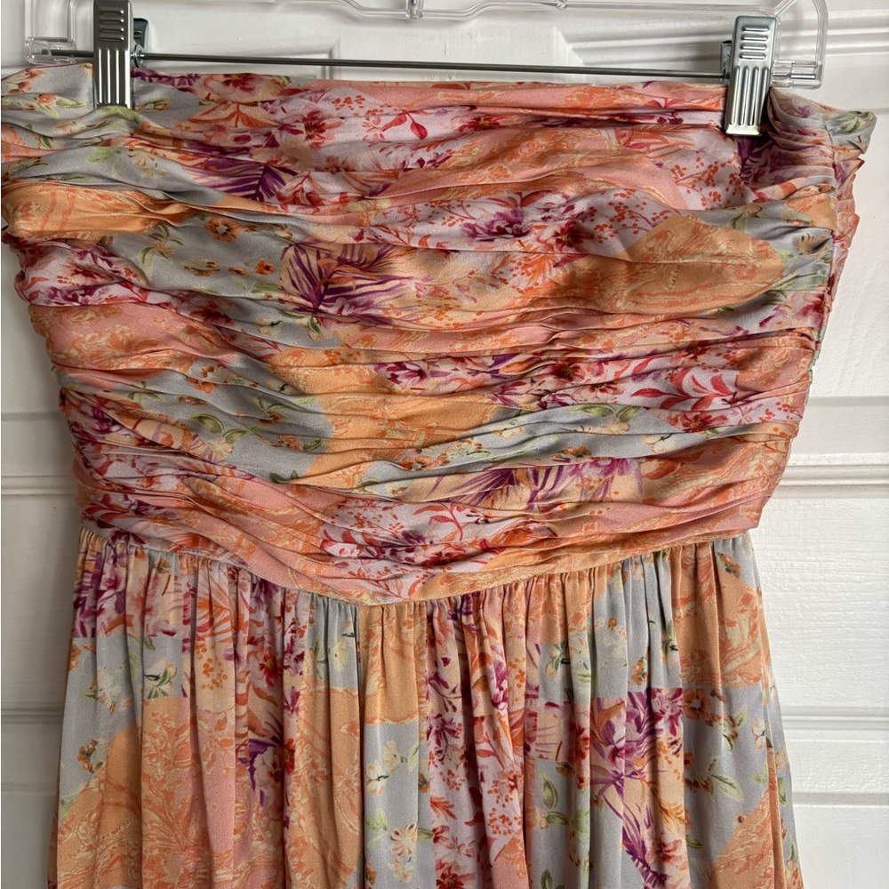 AMUR Kallia Silk Floral Strapless Jumpsuit - Picture 8 of 9